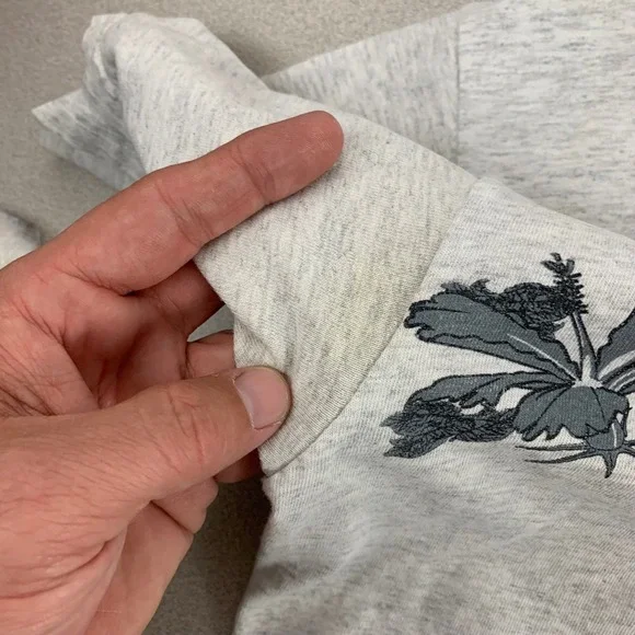 Hotel California Todos Santos Mexico T-Shirt Mens L Grey Floral Graphic Thrashed - Picture 7 of 12